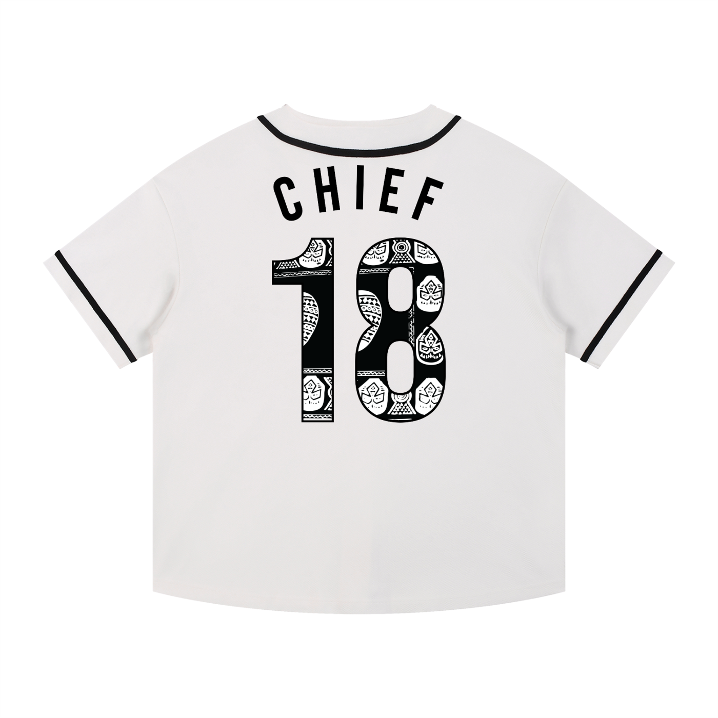 Contrast Piped Button-Up Jersey