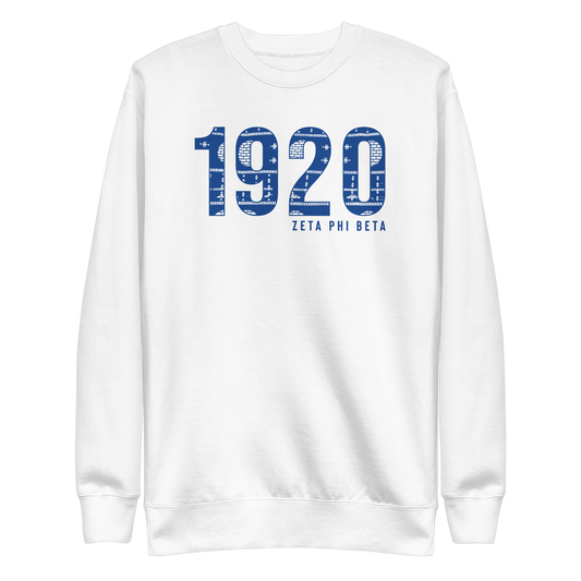 Zeta Phi Beta 1920 crewneck sweatshirt with Ankara design