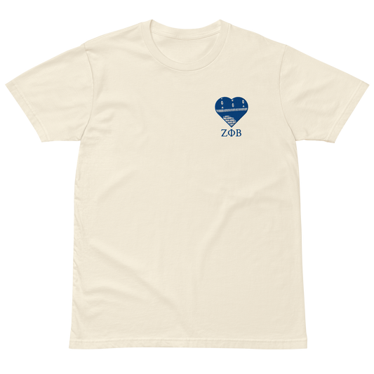 Natural Zeta Phi Beta sweatshirt with embroidered Ankara heart design