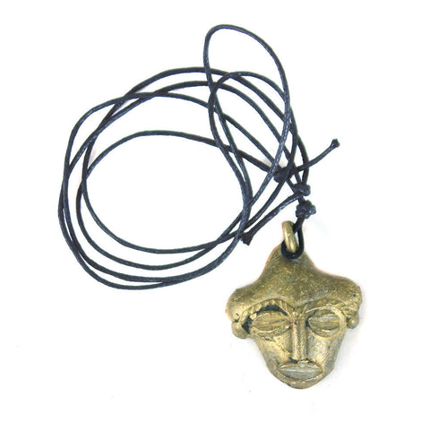 Brass Ghanaian Mask Necklace