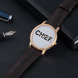 CHIEF Quartz Watch - BLK Genuine Leather  - CHIEF Merch